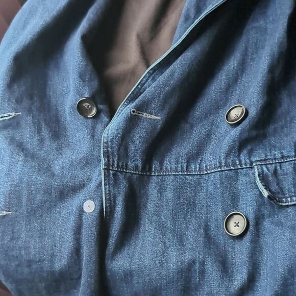 Free People Oversized Slouchy Relaxed Fit Lined Medium Wash Denim Jacket - Picture 8 of 8